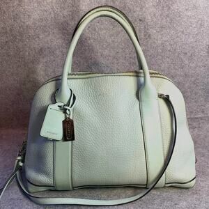 Coach Bleecker Preston Satchel In Baby Blue With Silver Hardware Crossbody Strap